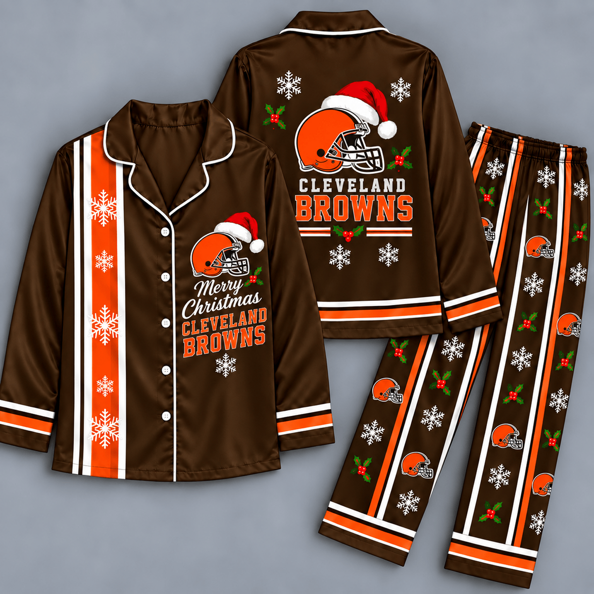 Premium NFL x CLE Merry Matchday Christmas Pajama Set