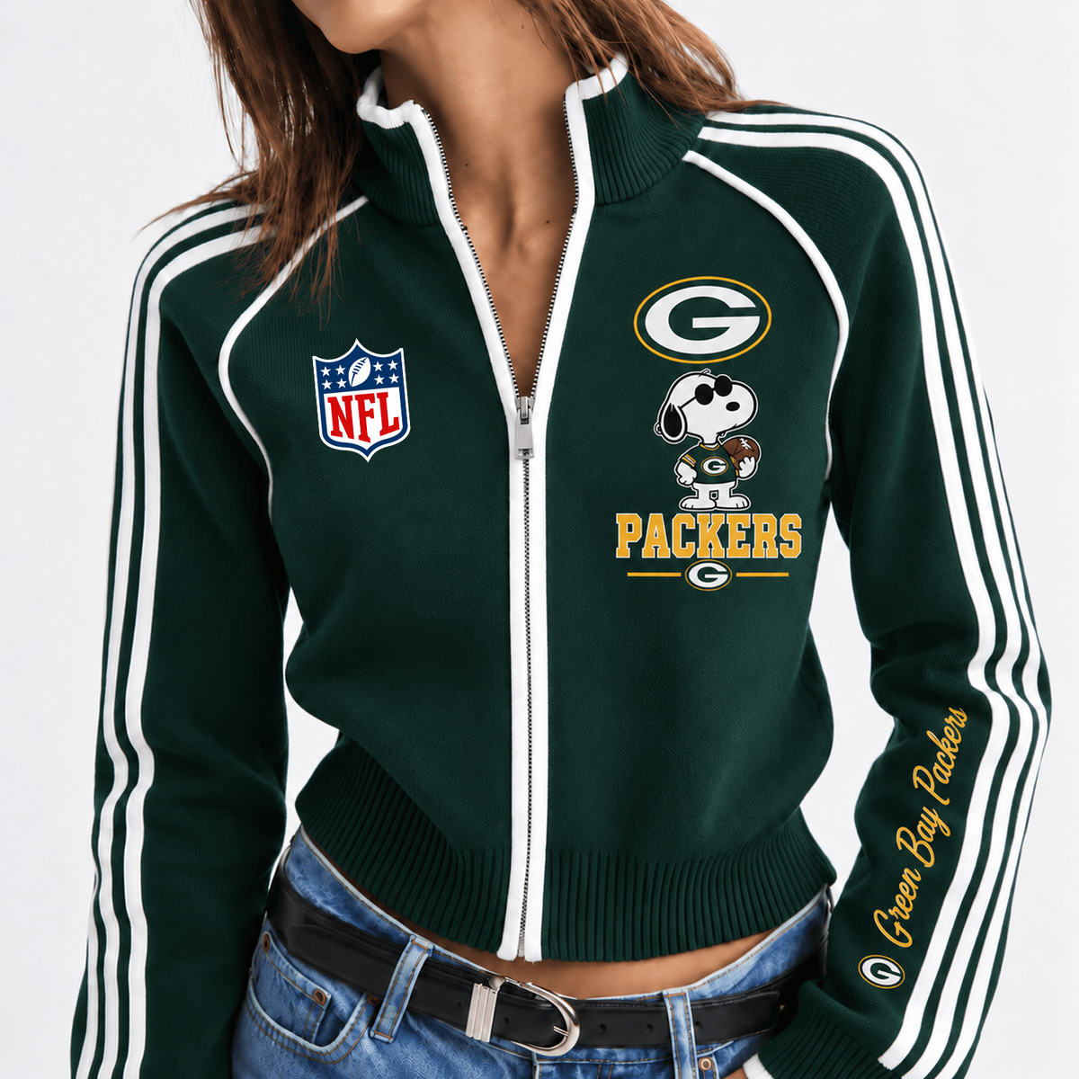 Premium NFL x GB Sunday Spirit Cropped Track Jacket