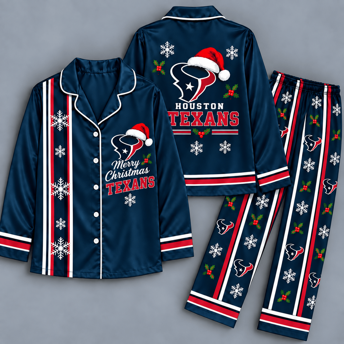 Premium NFL x HOU Merry Matchday Christmas Pajama Set