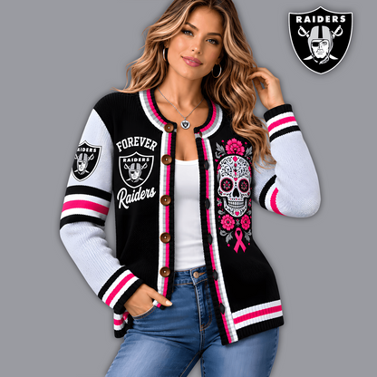 Premium NFL x LVR Floral Skull Knit Cardigan