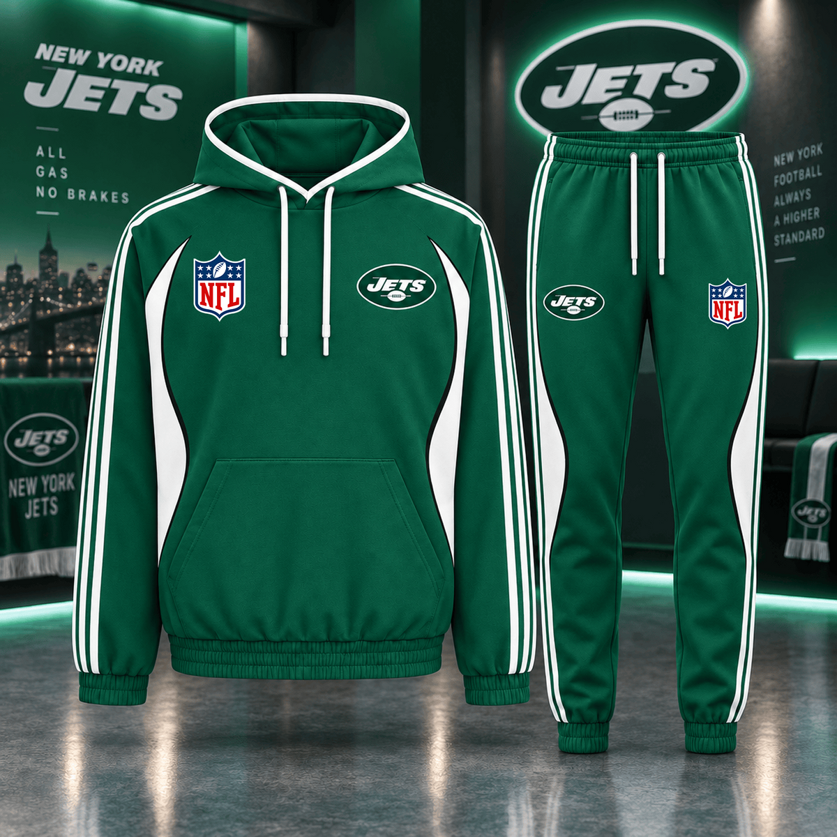 Premium NFL x NYJ Sideline Performance Hoodie & Jogger Set