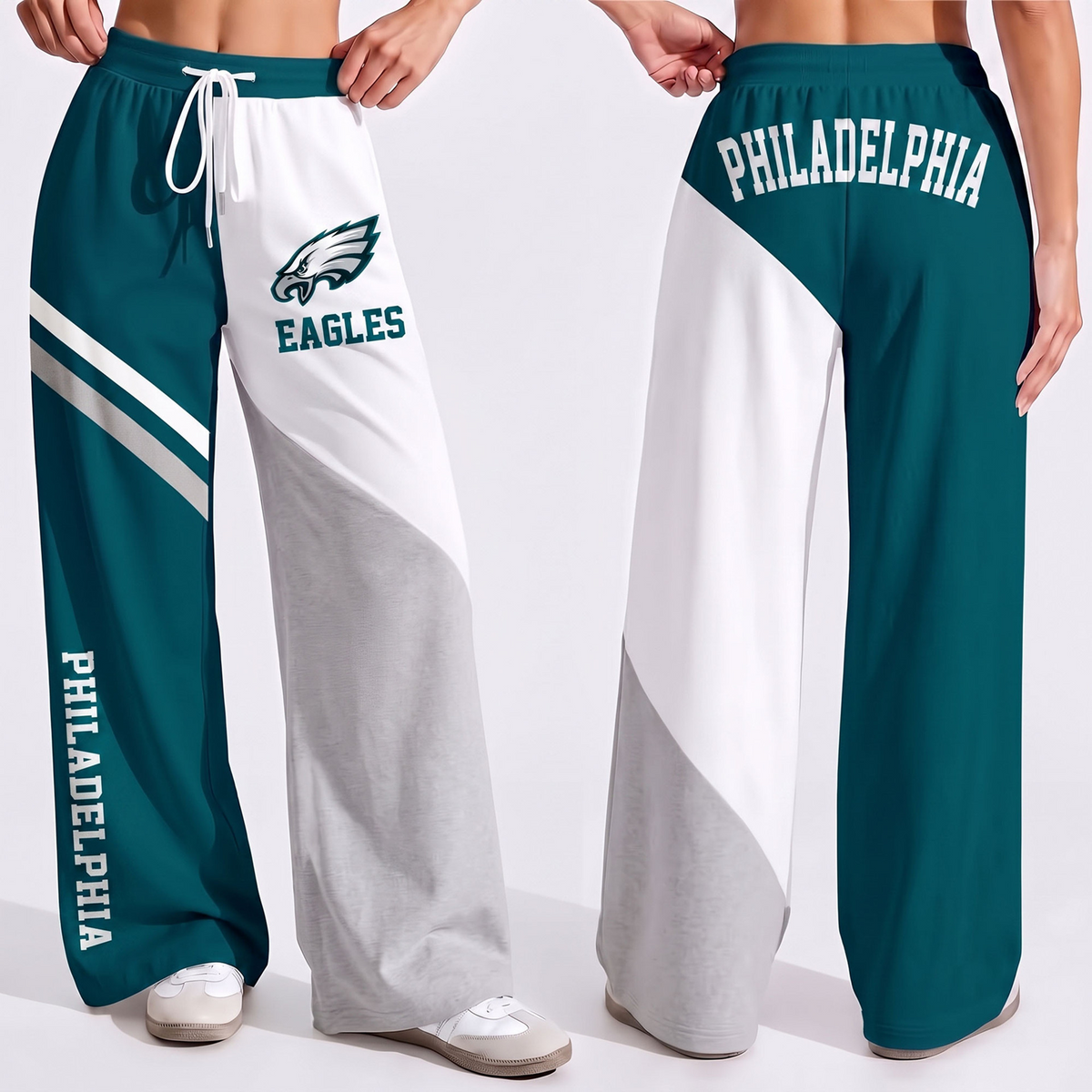 Premium NFL x PHI Game Day Color Block Wide Leg Pants