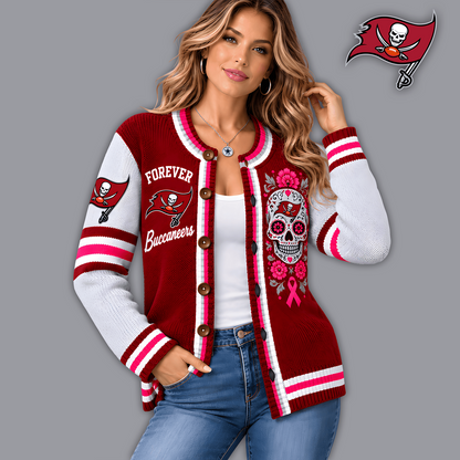 Premium NFL x TB Floral Skull Knit Cardigan