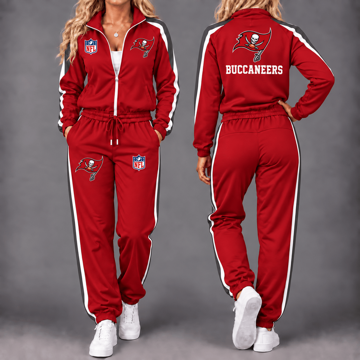 Premium NFL x TB Game Day Waterproof Windbreaker Zip-Up Tracksuit Set