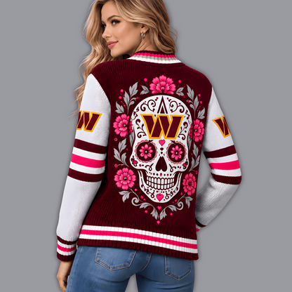 Premium NFL x WAS Floral Skull Knit Cardigan