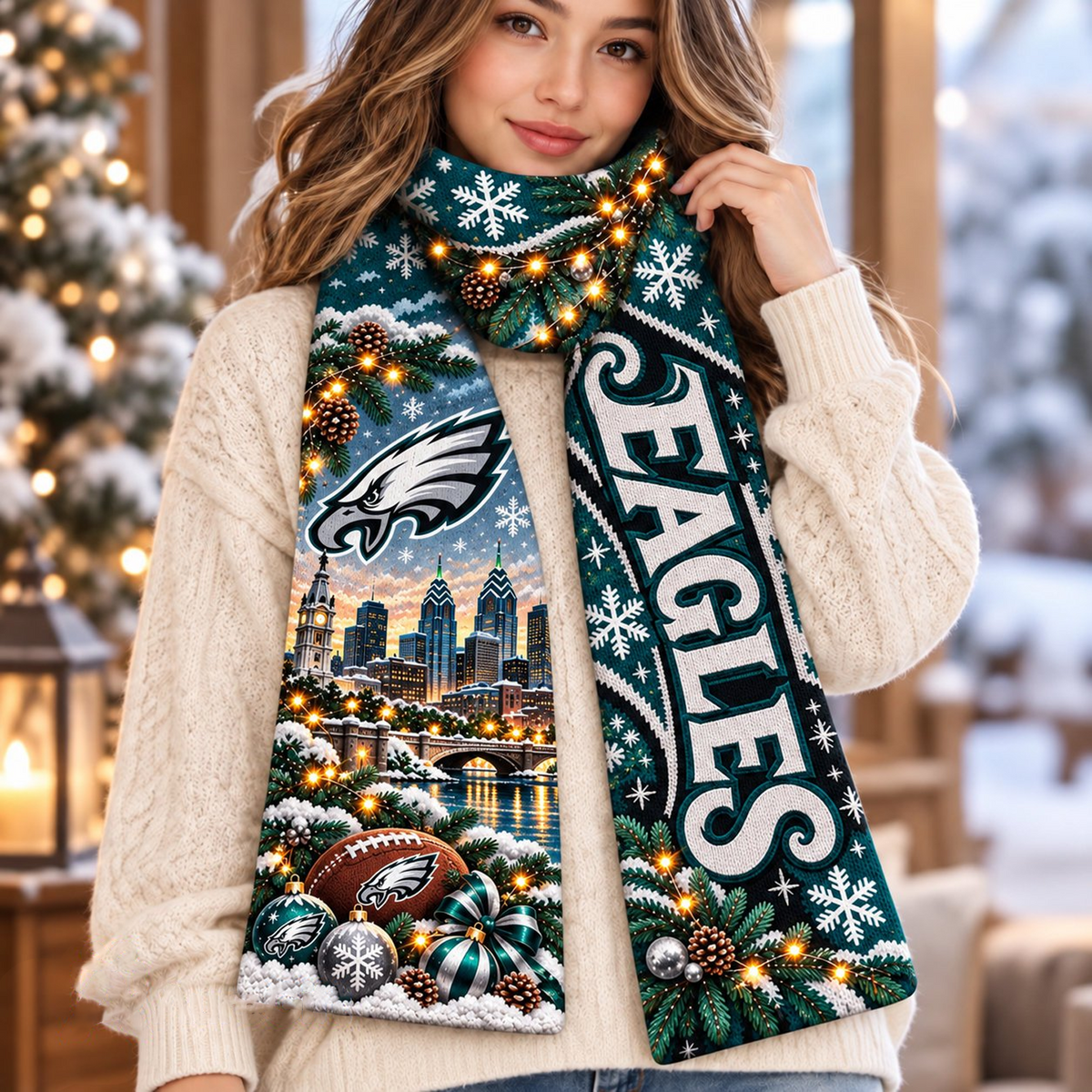 Premium PHI x NFL Scarf Personalized