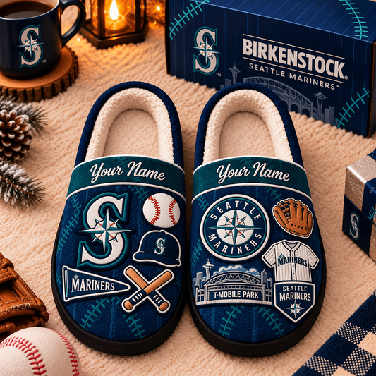 SEA x MLB Game Day Personalized Name Slipper