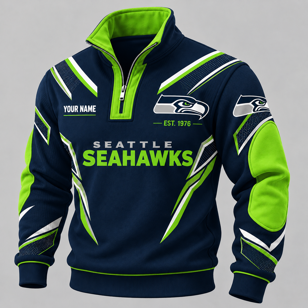 SEA x NFL Personalized Quarter Zip Sweatshirt