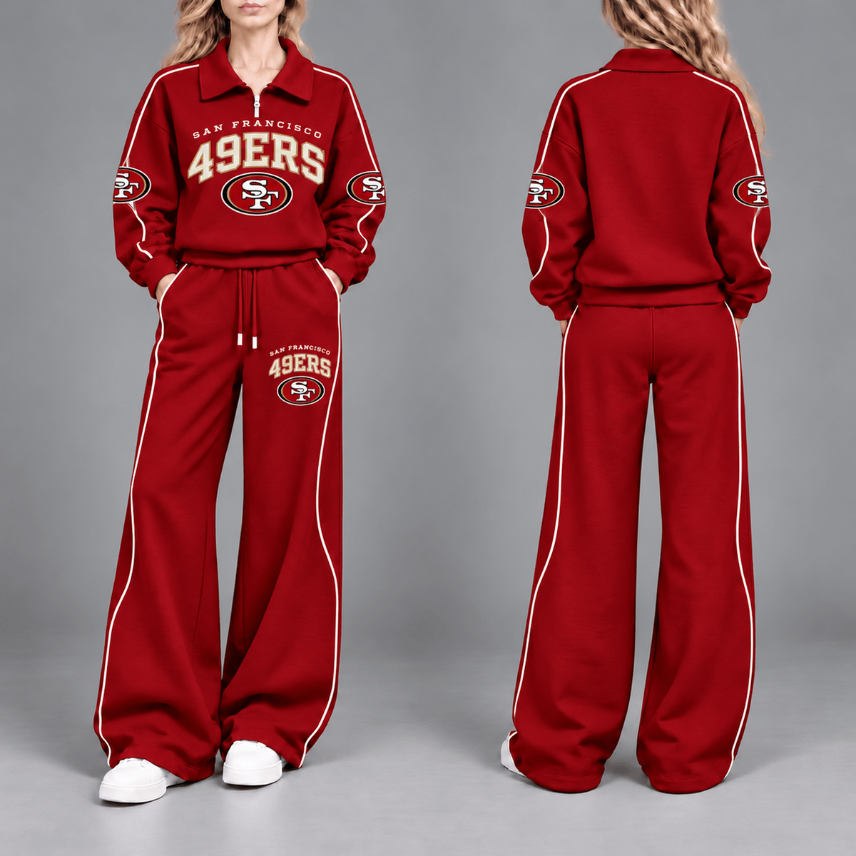 SF Premium NFL Team Pride Contrast Piping Quarter-Zip + Pants
