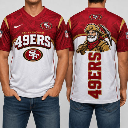 SF49 Premium NFL Power Graphic 3D V-neck Shirt