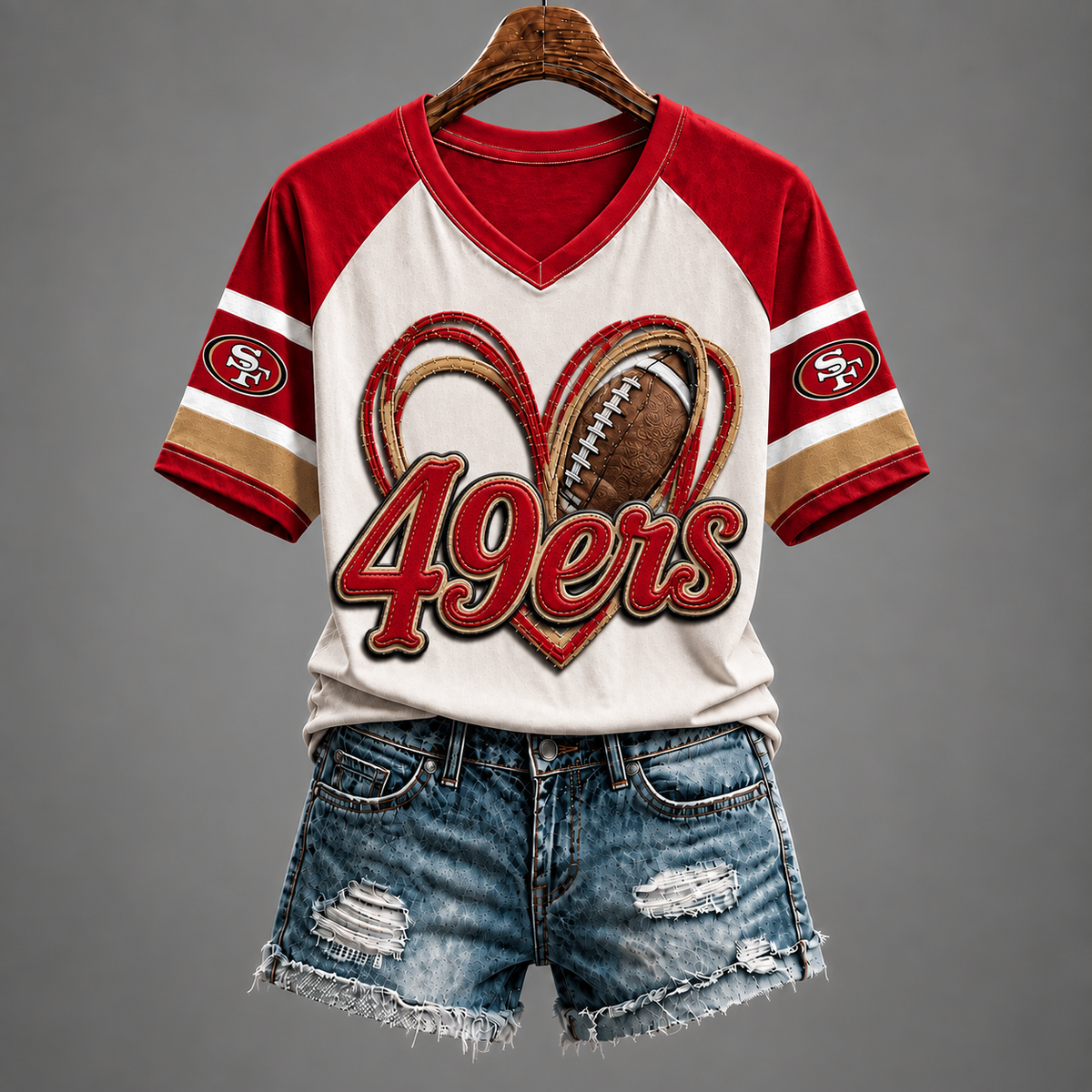 SF49 x Premium V-Neck Womenƒ??s Shirt