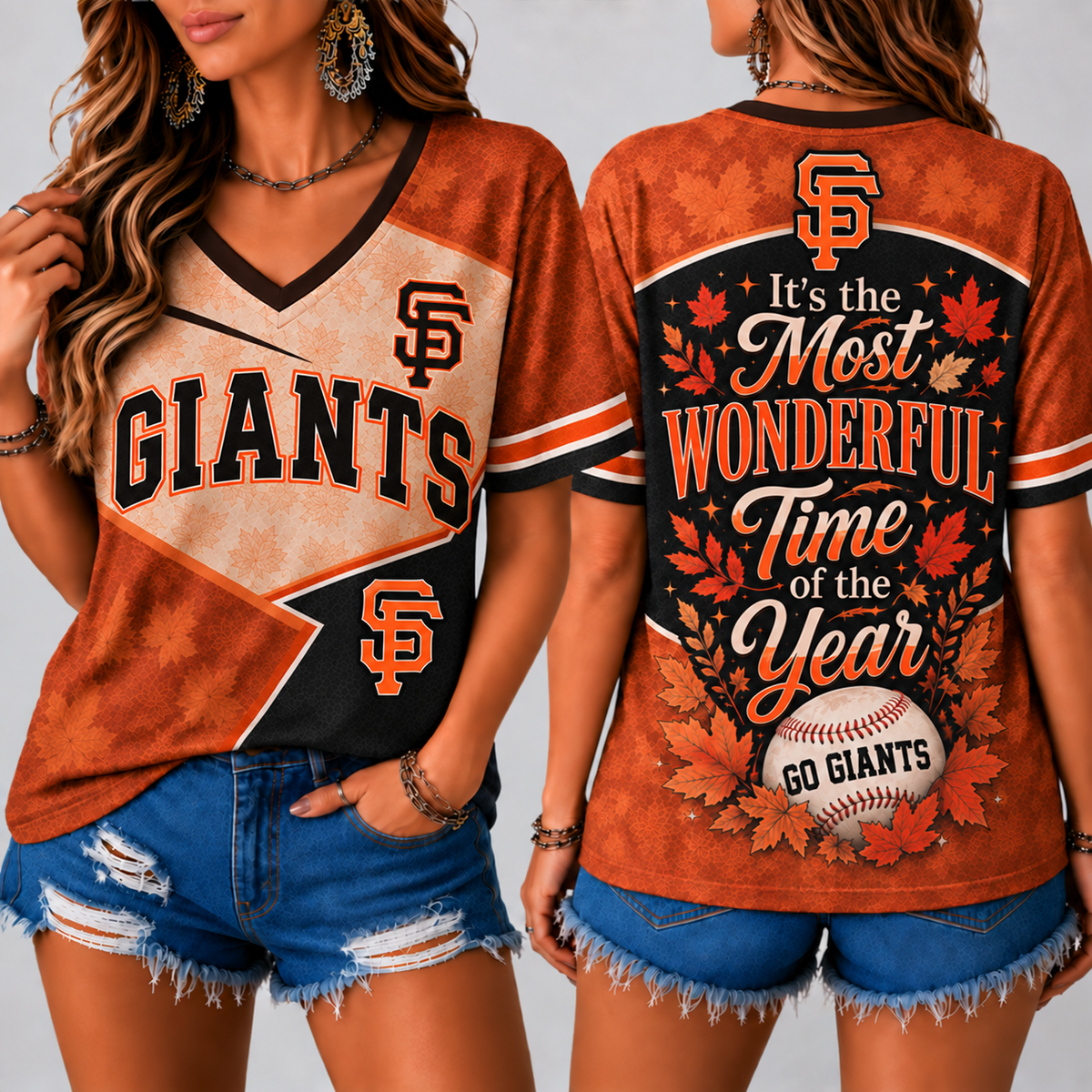SFG Premium MLB Fall Game Day V-Neck Shirt