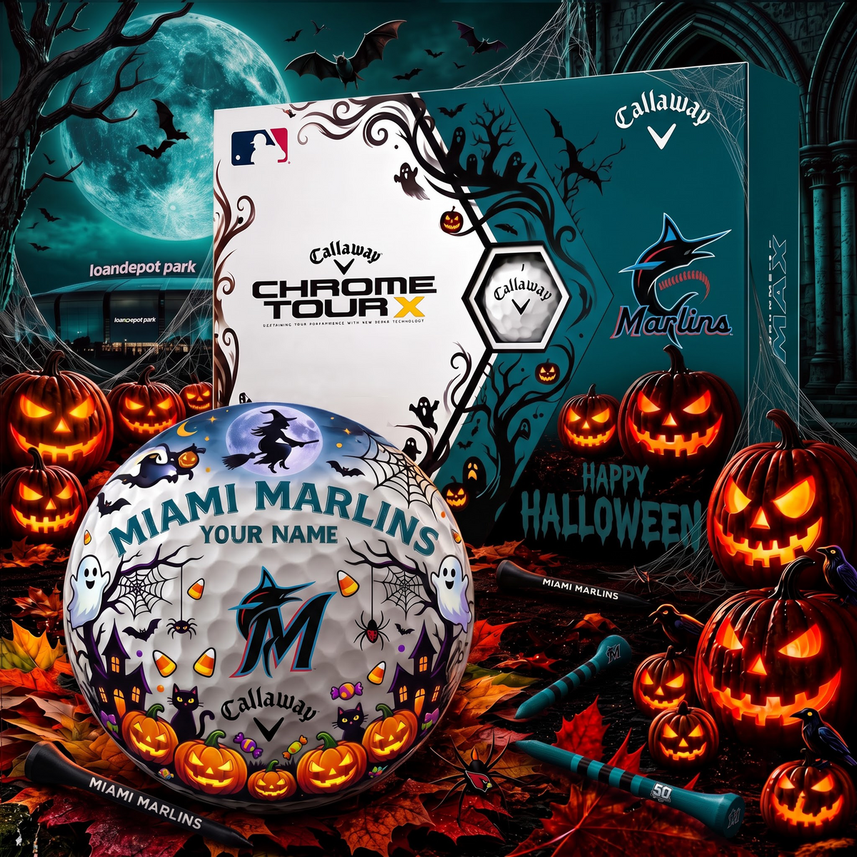 SIGNATURE MLB X MM EXCLUSIVE PERSONALIZED HALLOWEEN HORROR FAIRWAY V3 GOLF BALL COLLECTION