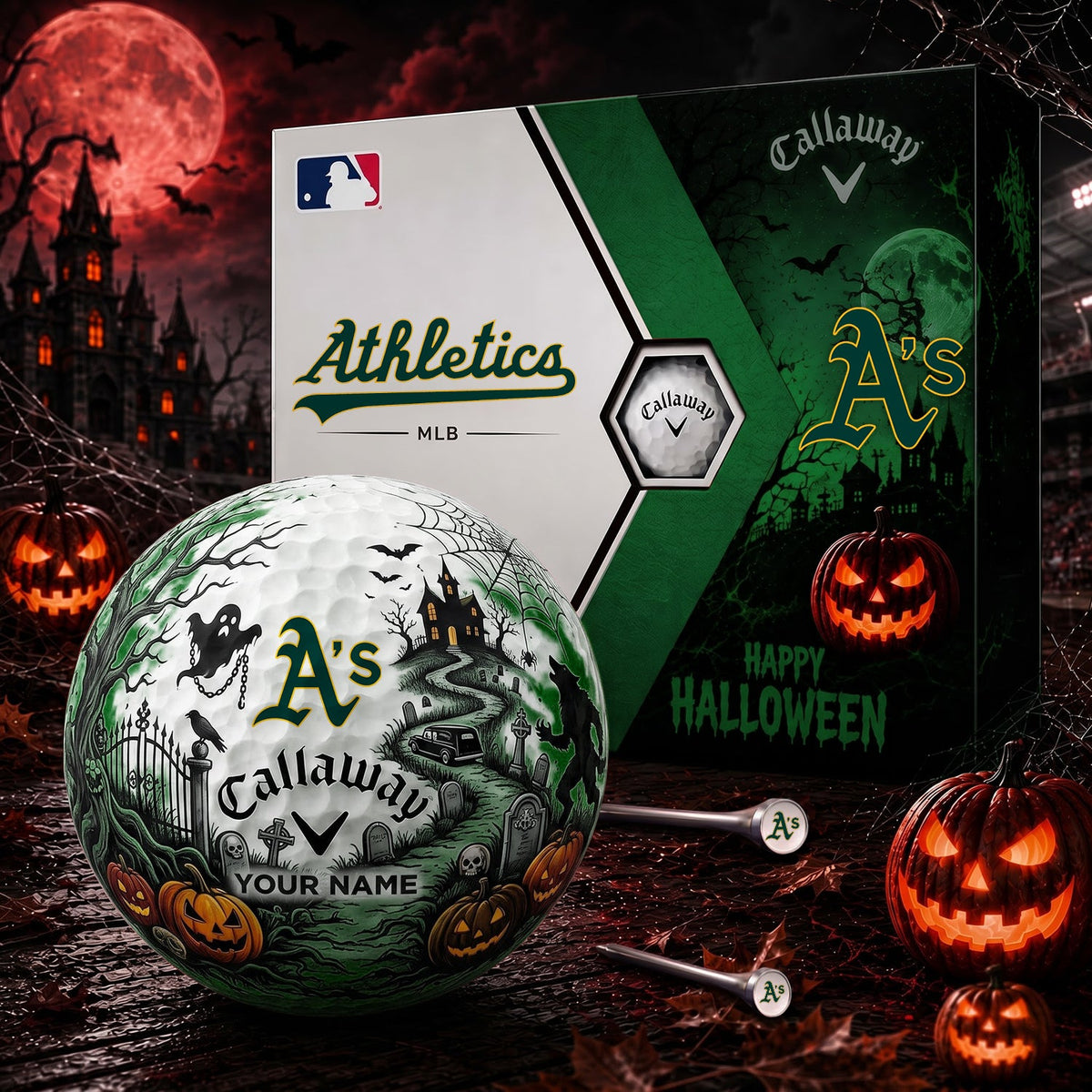 SIGNATURE MLB X OA EXCLUSIVE PERSONALIZED HALLOWEEN HAUNTED GOLF BALL – LIMITED EDITION
