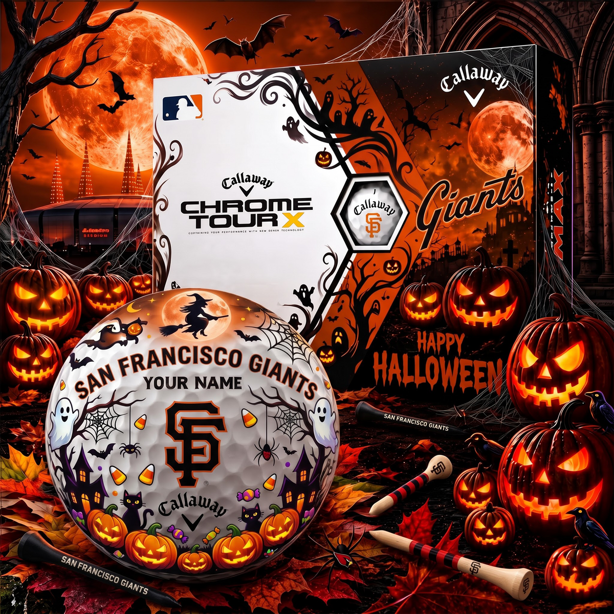 SIGNATURE MLB X SFG EXCLUSIVE PERSONALIZED HALLOWEEN HORROR FAIRWAY V3 GOLF BALL COLLECTION