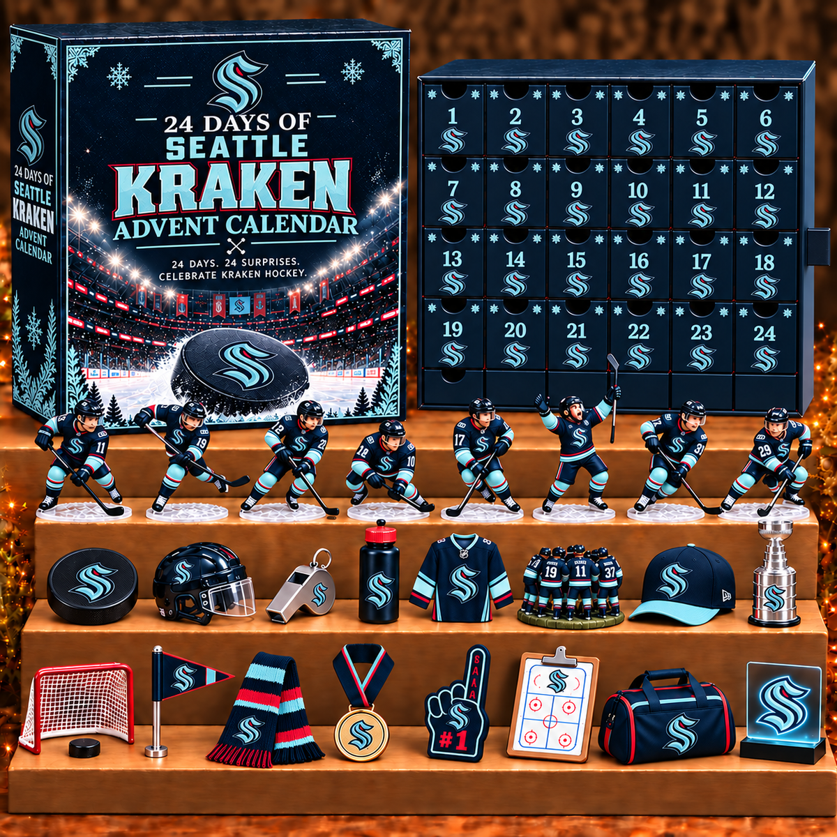 SK x NHL Personalized 24 Days Of Hockey Ice Advent Calendar Blink Box