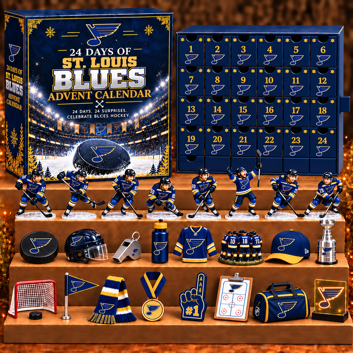 SLB x NHL Personalized 24 Days Of Hockey Ice Advent Calendar Blink Box