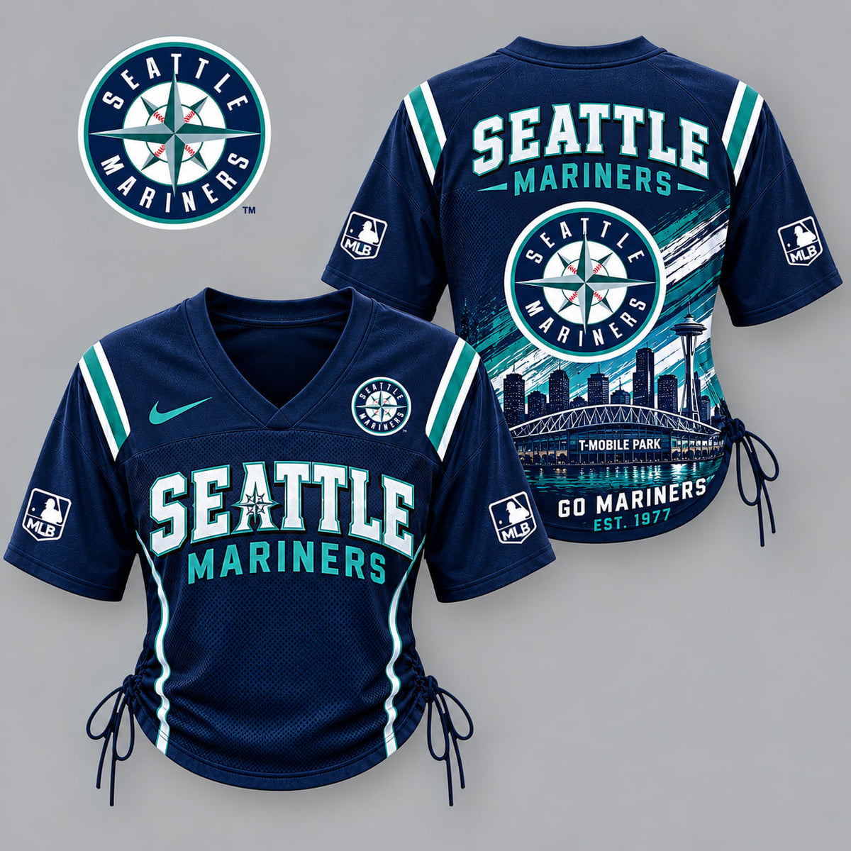 SM Premium MLB Game Day Women Lace-Up Jersey Shirt
