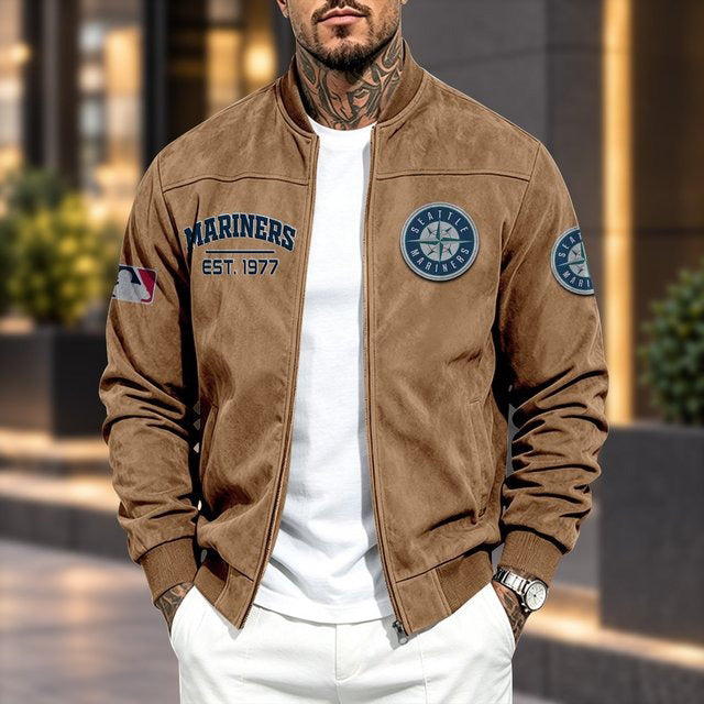 SM x MLB Suede Bomber Jacket