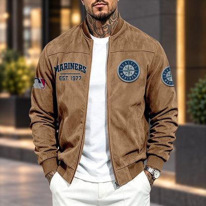 SM x MLB Suede Bomber Jacket