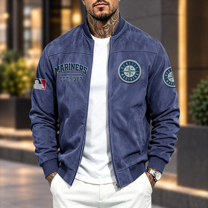 SM x MLB Suede Bomber Jacket