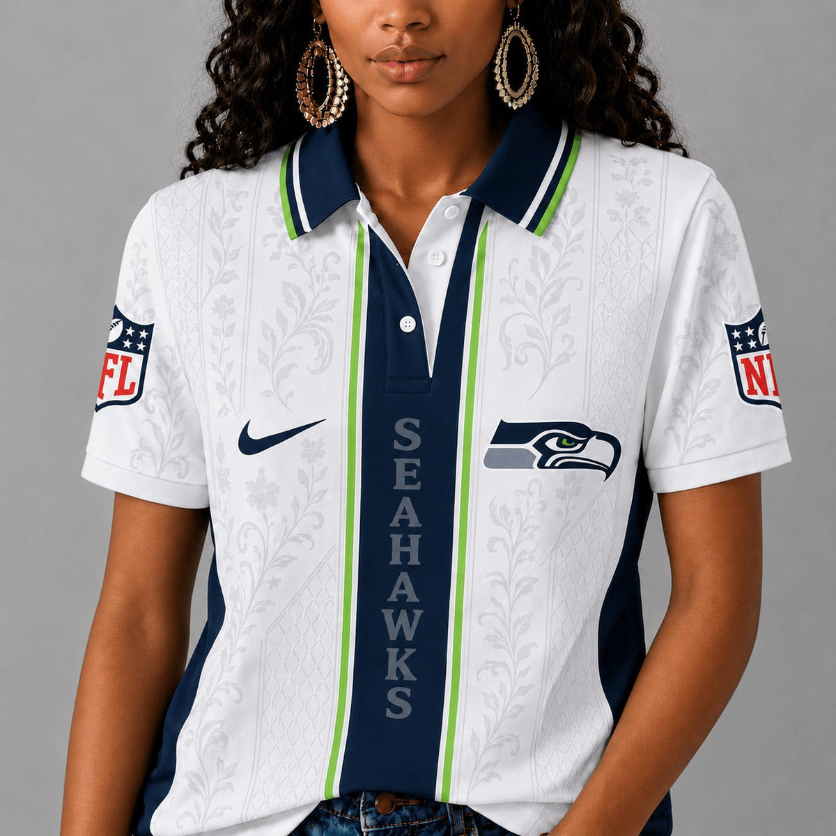 SS Premium NFL Floral Elegance Polo Shirt