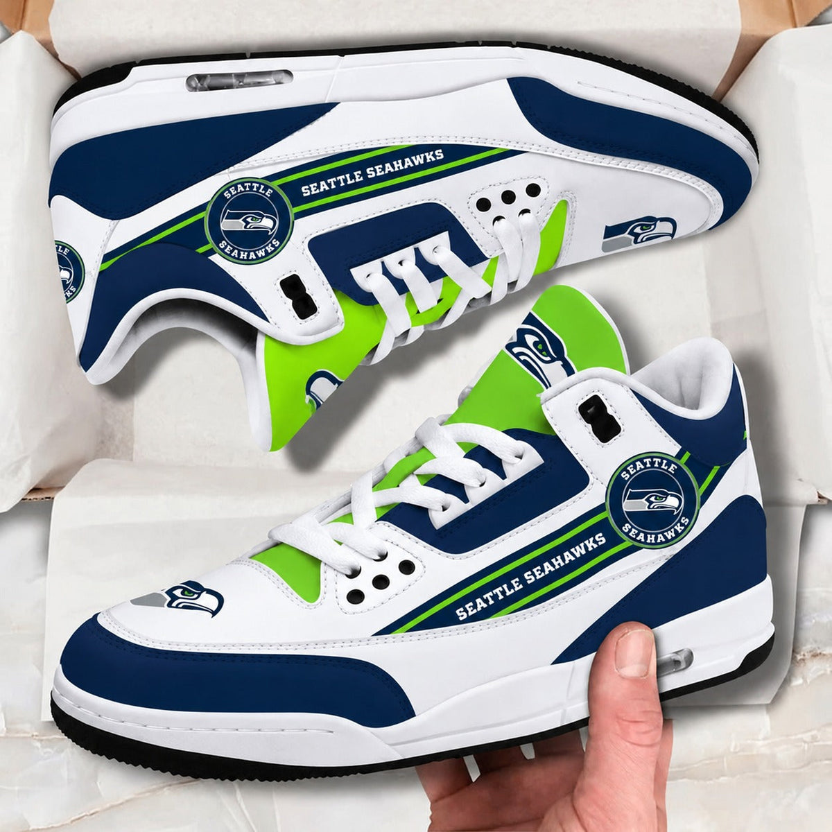 SS x NFL Basic White Genuine Leather JD03 Shoes Men and Women