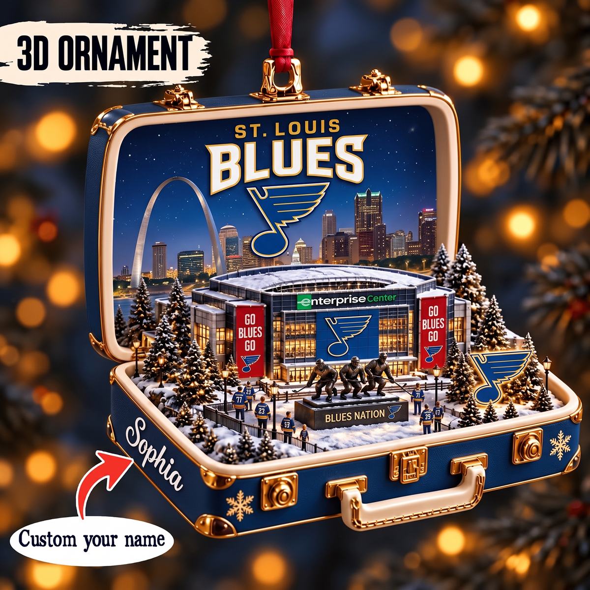 STL x NHL Christmas KICKOFF Premium Personalized Acrylic Oranment