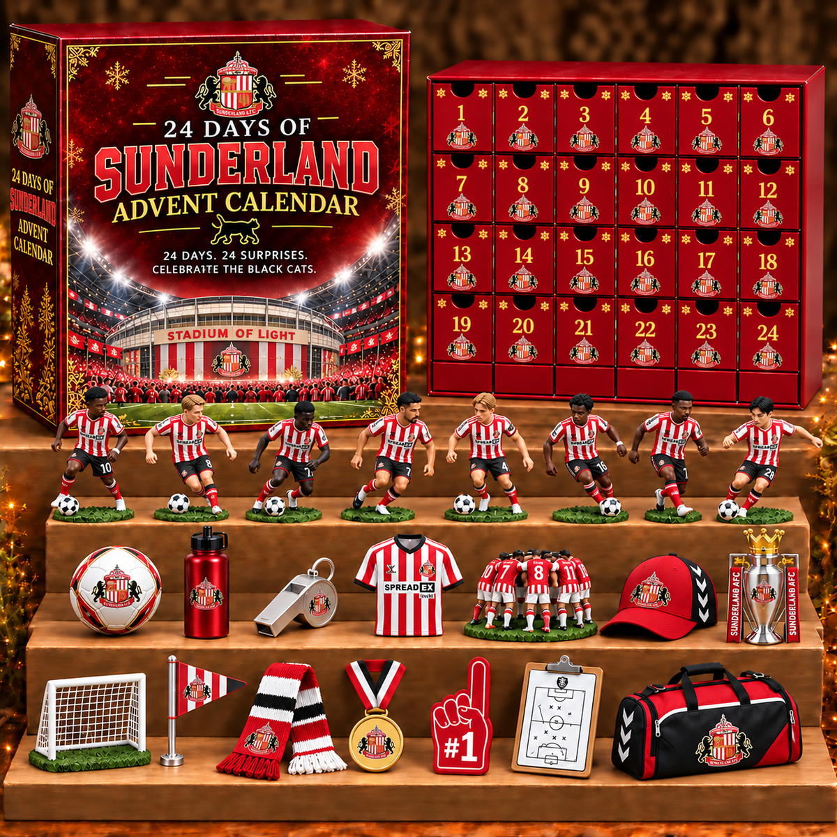 SUN x EPL Personalized 24 Days Of American Football Advent Calendar Blink Box