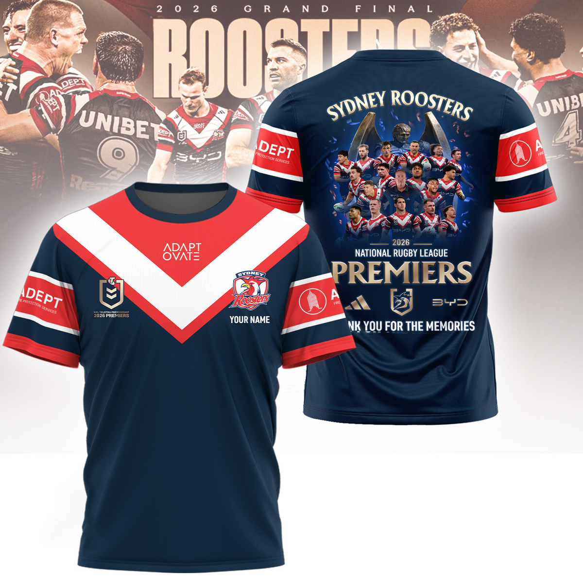 SYD x NRL 2026 Premiers 3D Shirt V9