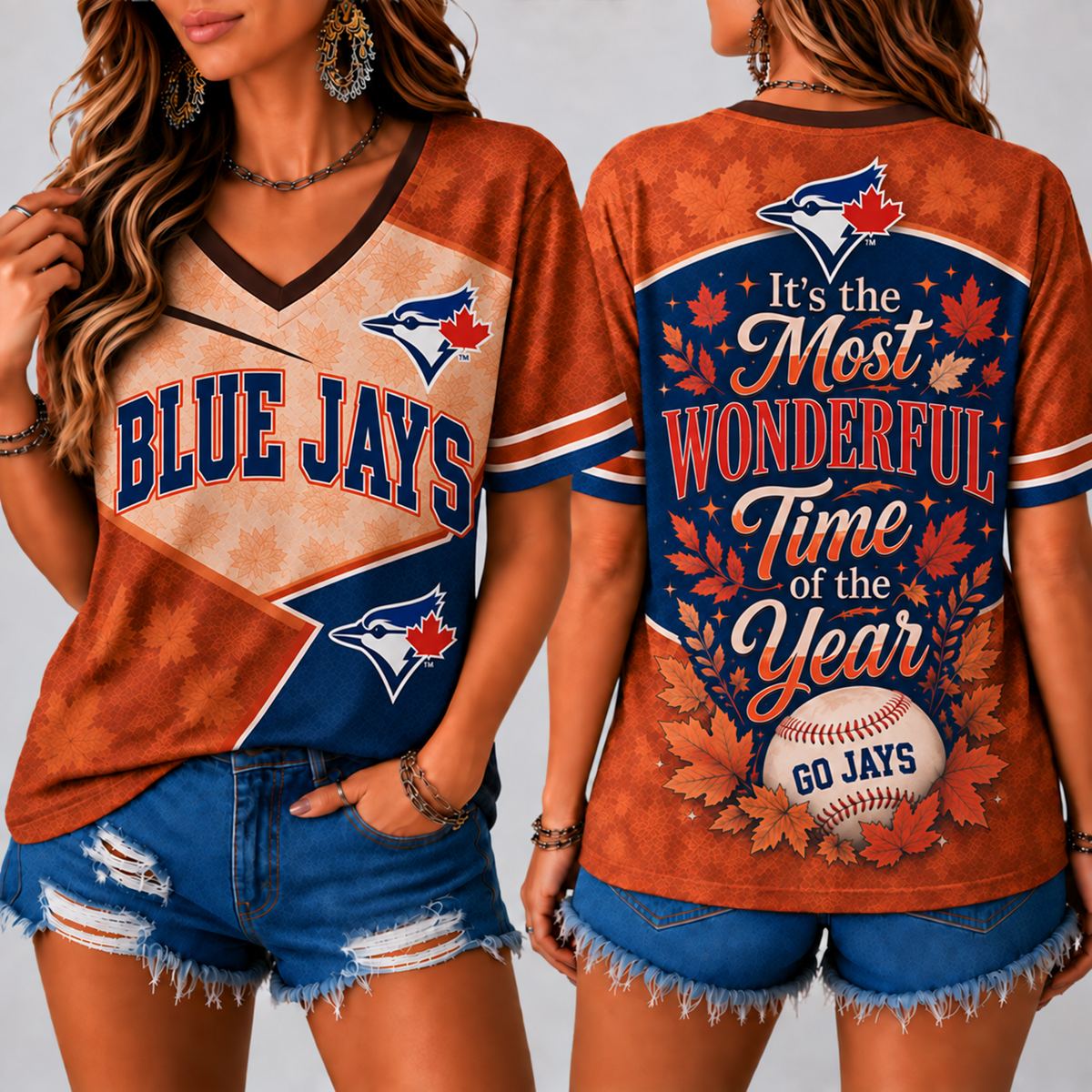 TBJ Premium MLB Fall Game Day V-Neck Shirt