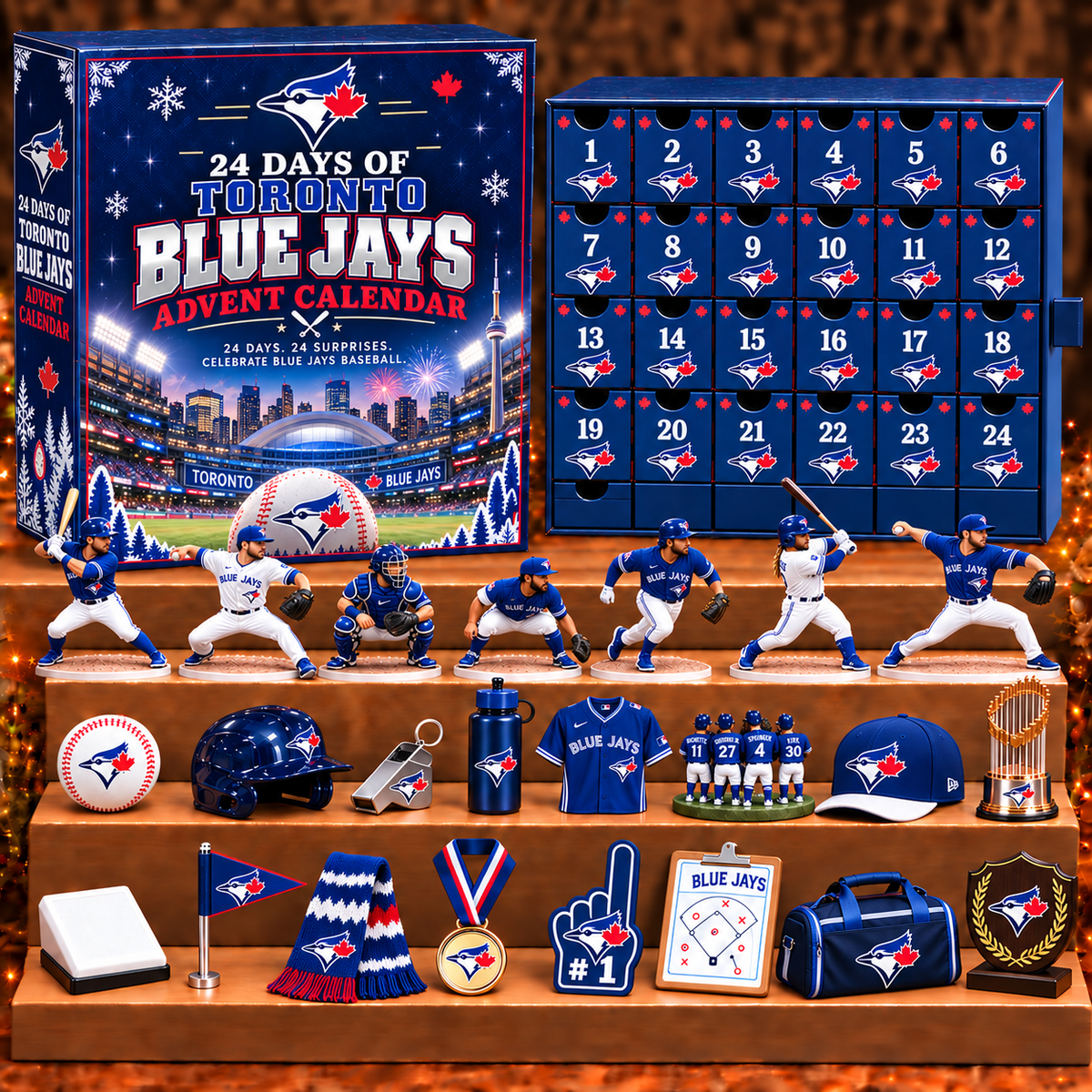 TBJ x MLB Personalized 24 Days Of Baseball Advent Calendar Blink Box