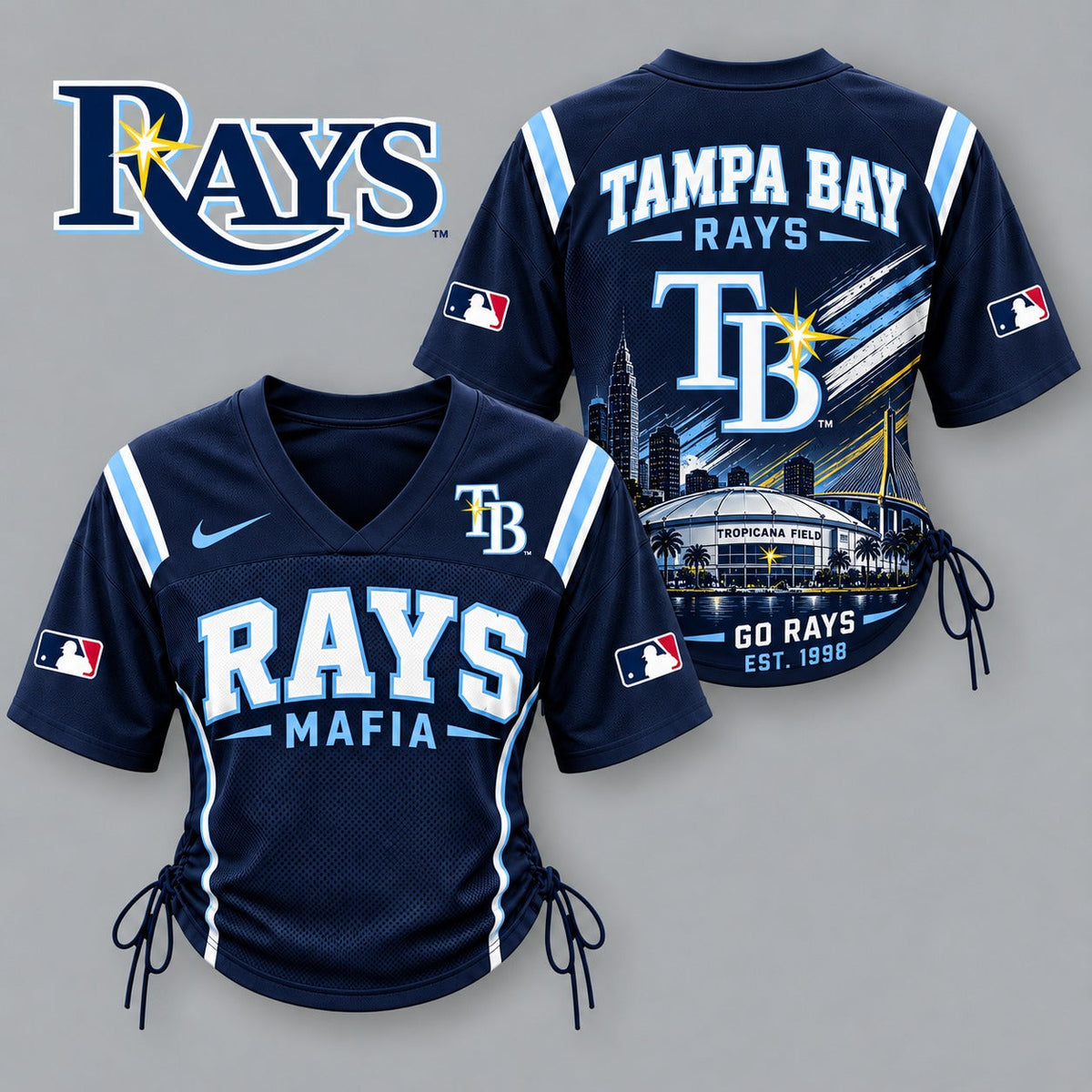 TBR Premium MLB Game Day Women Lace-Up Jersey Shirt
