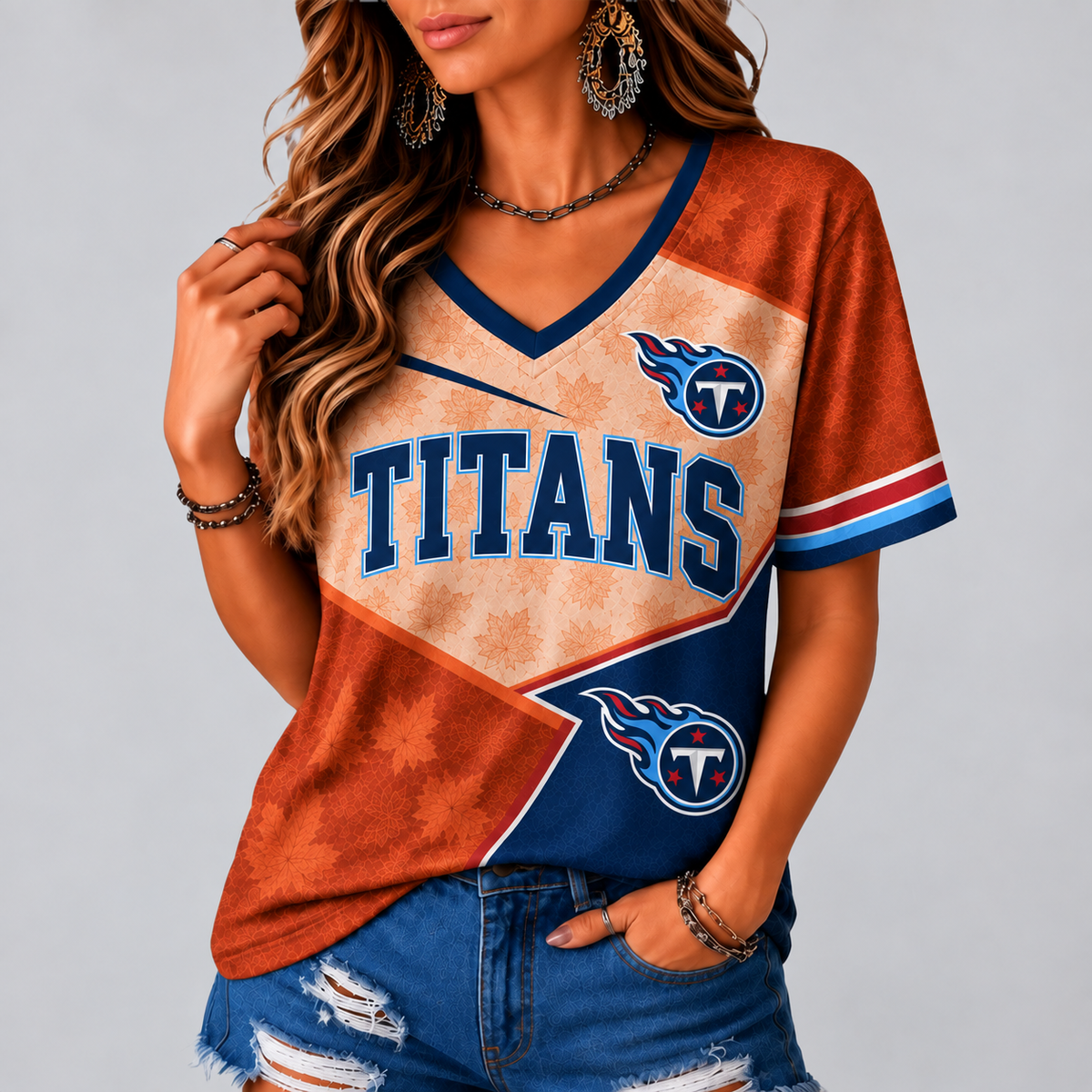 TT Premium NFL Fall Game Day V-Neck Shirt