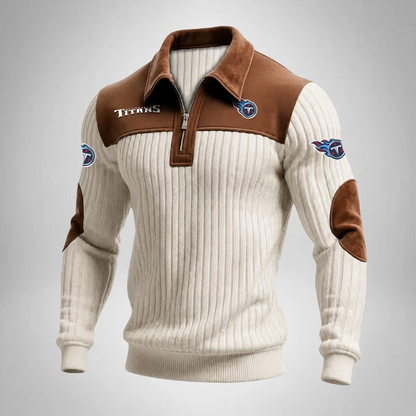 TT x NFL Men‘s Suede Zip-up Polo Shirt