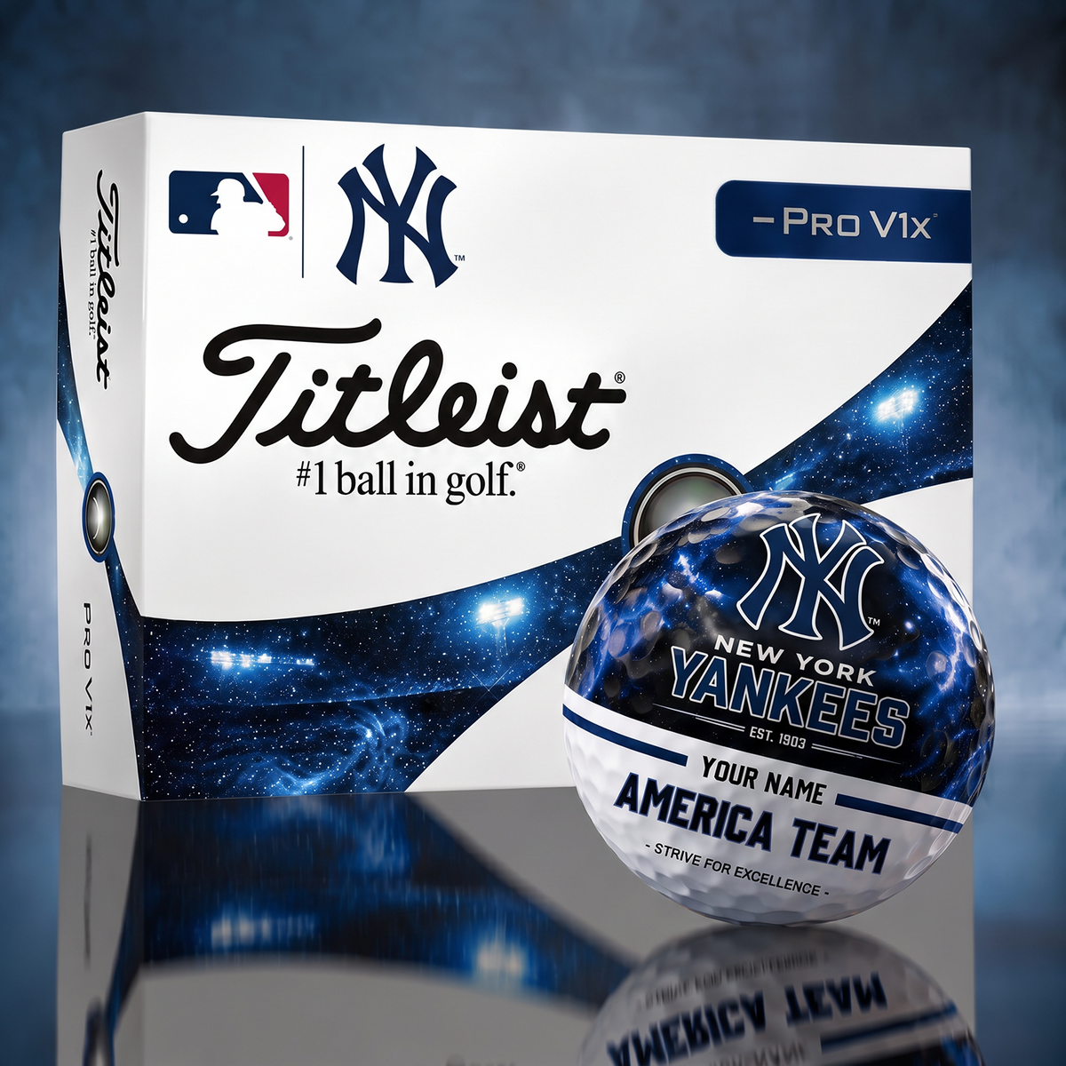 Titleist NYY x Premium MLB PERSONALIZED GOLF BALL LIMITED EDITION V7