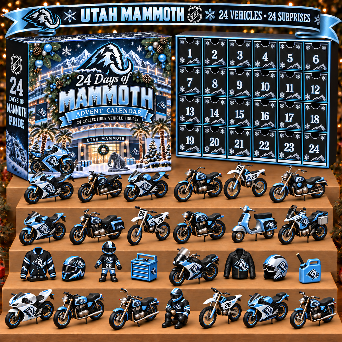 UM x NHL Personalized 24 Days Of Motorcycles Advent Calendar Blink Box
