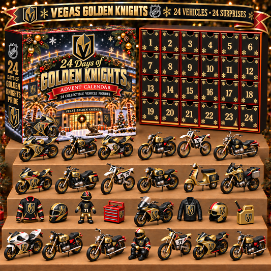 VGK x NHL Personalized 24 Days Of Motorcycles Advent Calendar Blink Box