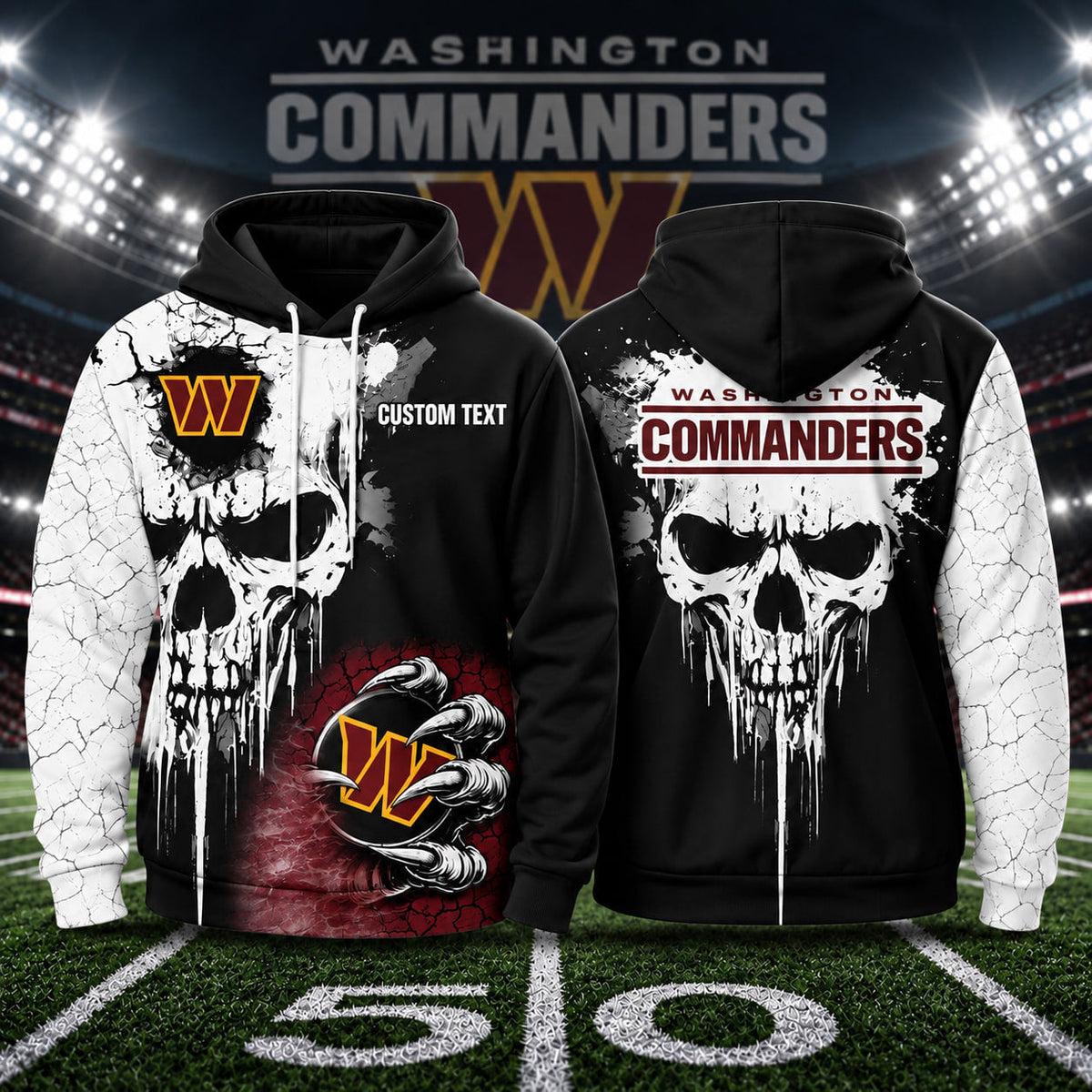 WC NFL Premium Skull Hoodie