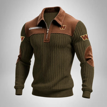 WC x NFL Men‘s Suede Zip-up Polo Shirt