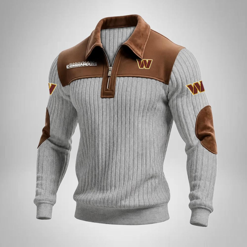 WC x NFL Men‘s Suede Zip-up Polo Shirt