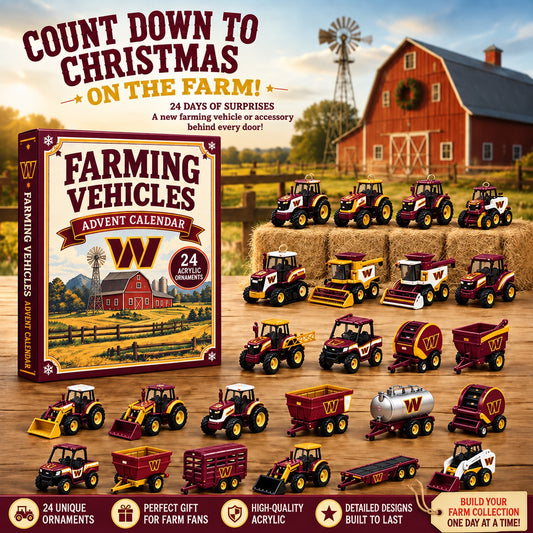 WC x NFL Personalized 24 Days Of Farming Vehicles Advent Calendar Blink Box