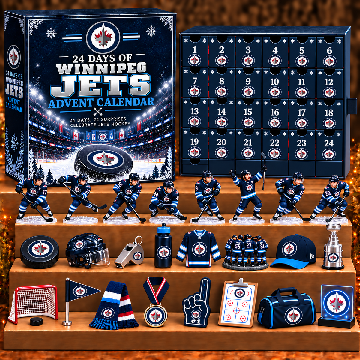 WJ x NHL Personalized 24 Days Of Hockey Ice Advent Calendar Blink Box