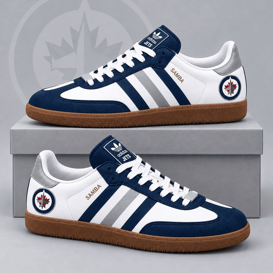 WJ x NHL Retro Samba Low Top Sneakers Classic Three Stripe Hockey Fan Casual Shoes