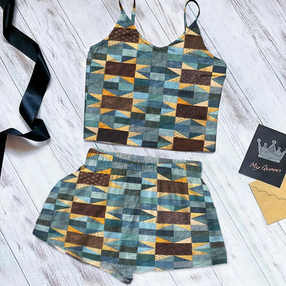 Sunflower Cami Pajama Set For Women | Pyjamas Short Set | Short PJS Set | Women Tank Top and Shorts Sleepwear Set