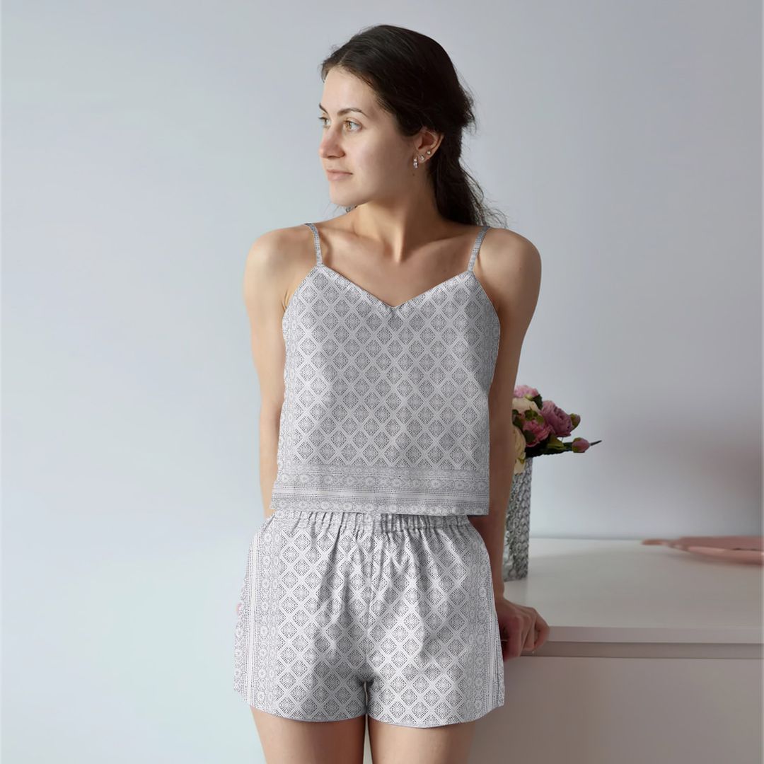 Sonoma Goods For Life Cami Pajama Set For Women | Pyjamas Short Set | Short PJS Set | Women Tank Top and Shorts Sleepwear Set