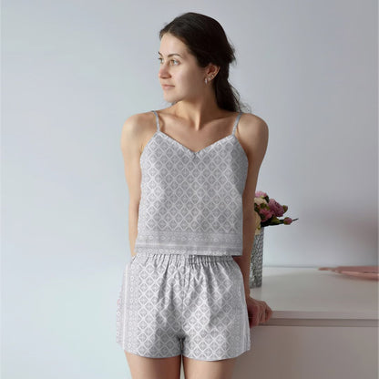 Sonoma Goods For Life Cami Pajama Set For Women | Pyjamas Short Set | Short PJS Set | Women Tank Top and Shorts Sleepwear Set